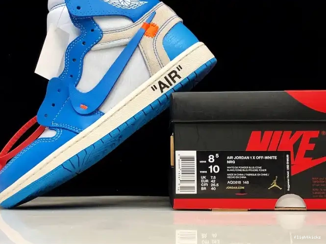 Jordan Air Powder UNC 1 Off-White Blue AQ0818-148 0430